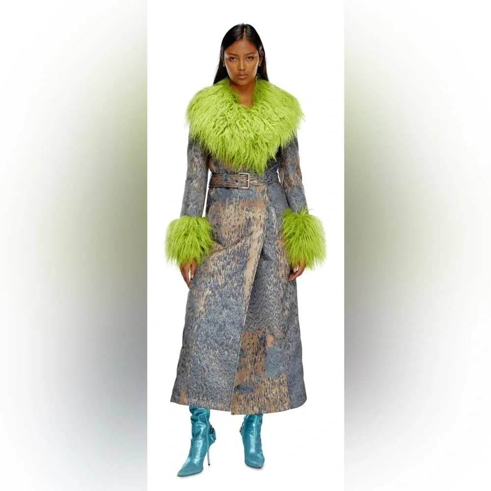 Diesel G-Roove Printed Trench Coat Size 38 or US 0-2  NWT
